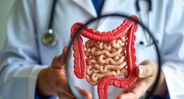 uno de los mejores médicos digestivos, sostiene una representación del sistema digestivo