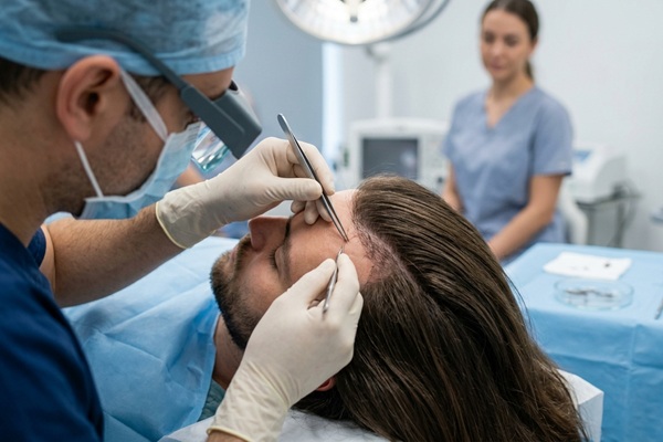 Tricólogo realizando un trasplante de pelo con la técnica Long Hair FUE sin rapar