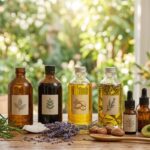 Aceites naturales - Recipientes con aceites naturales que ayudan a fortalecer el cabello y frenar la caída del pelo