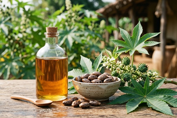 Aceites naturales - Envase con aceite de ricino que detiene el avance de la calvicie y ayuda a fortalecer el cabello
